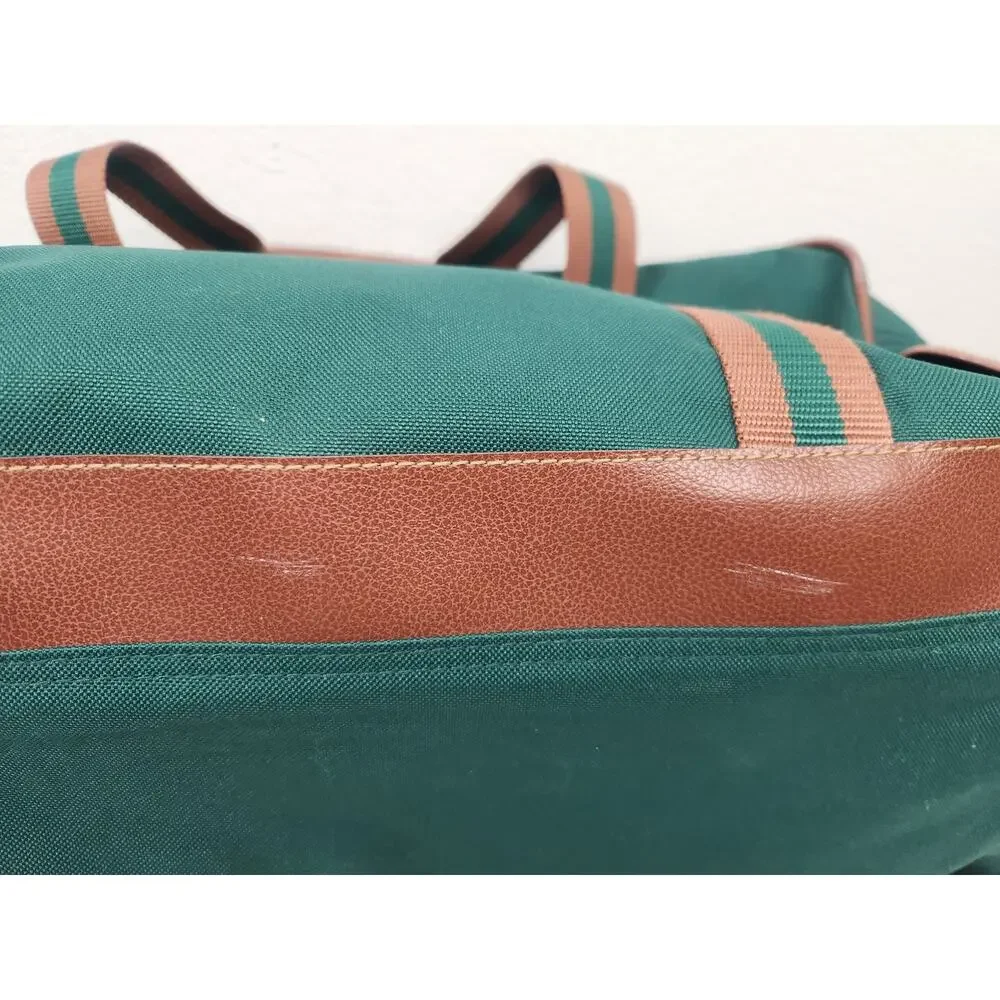 Vintage Polo Ralph Lauren 90s Green Canvas Duffle Weekender Bag